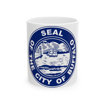 Seal of Buffalo New York - White Coffee Mug-11oz-The Sticker Space