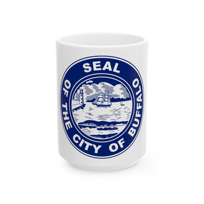 Seal of Buffalo New York - White Coffee Mug-15oz-The Sticker Space