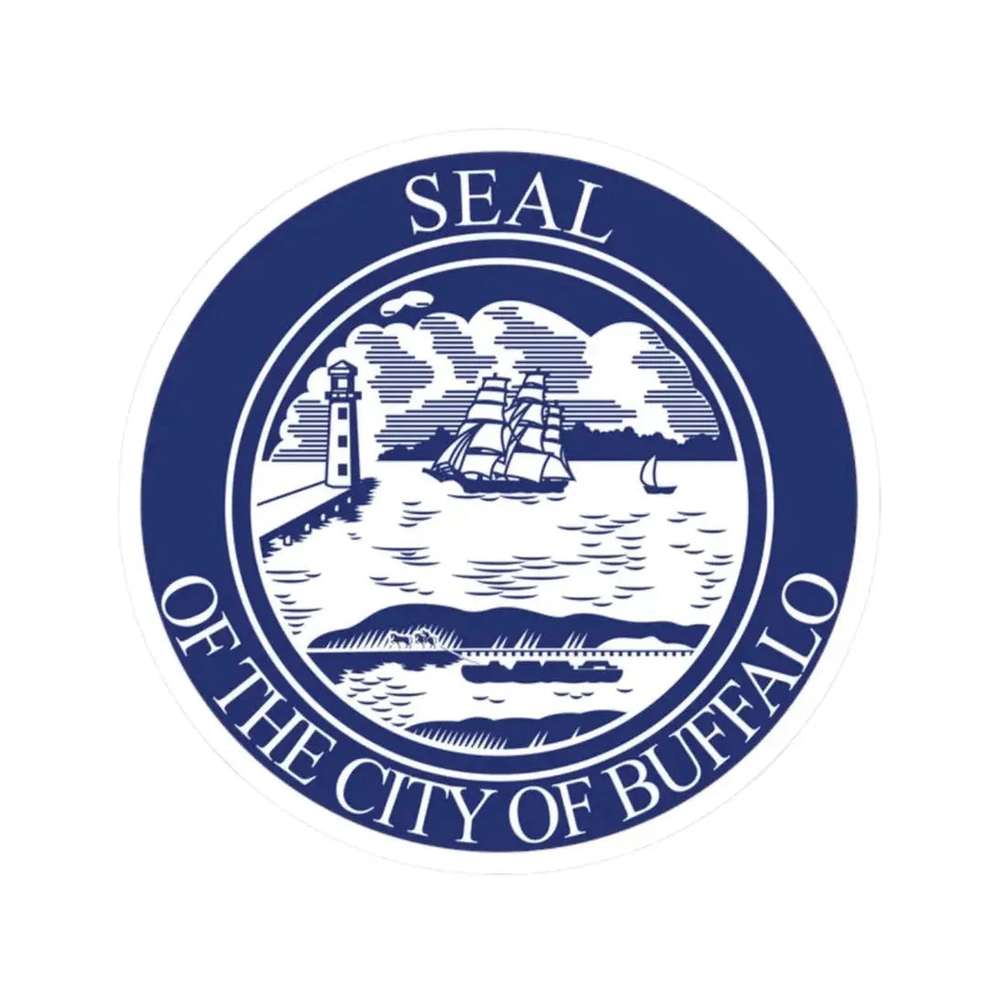 Seal of Buffalo (United States) STICKER Vinyl Kiss-Cut Decal 2 Inch White - The Sticker Space