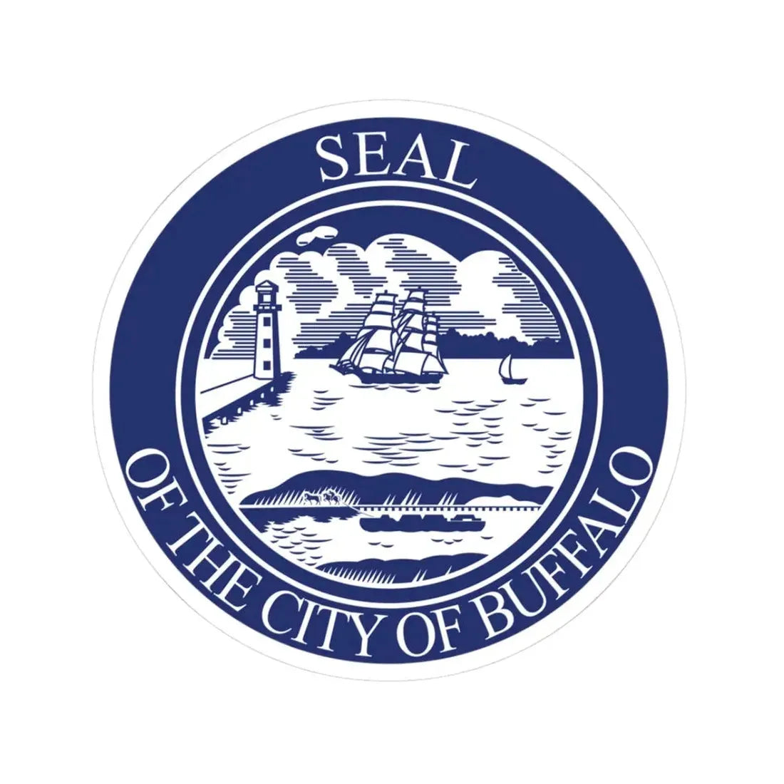 Seal of Buffalo (United States) STICKER Vinyl Kiss-Cut Decal 3 Inch White - The Sticker Space