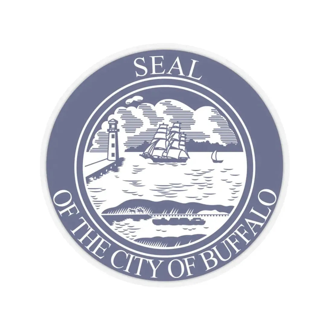Seal of Buffalo (United States) STICKER Vinyl Kiss-Cut Decal 4 Inch Transparent - The Sticker Space