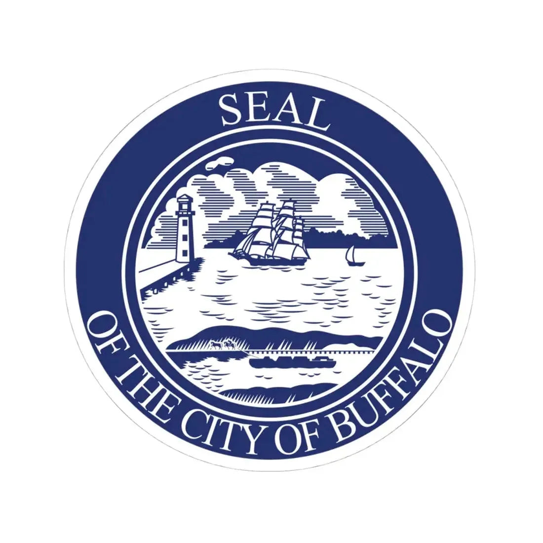 Seal of Buffalo (United States) STICKER Vinyl Kiss-Cut Decal 4 Inch White - The Sticker Space