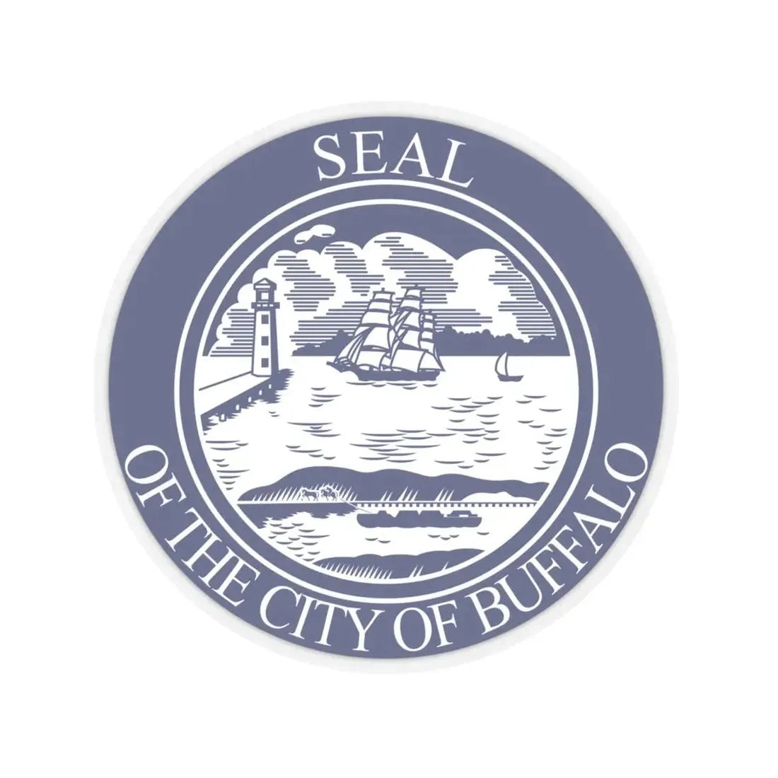 Seal of Buffalo (United States) STICKER Vinyl Kiss-Cut Decal 6 Inch Transparent - The Sticker Space