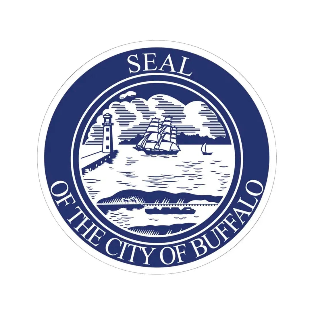 Seal of Buffalo (United States) STICKER Vinyl Kiss-Cut Decal 6 Inch White - The Sticker Space