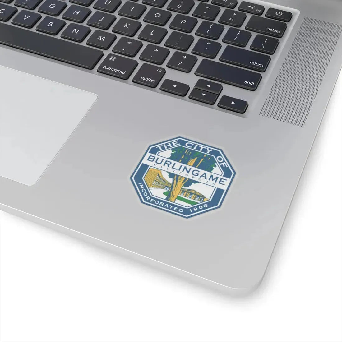 Seal of Burlingame California - STICKER Vinyl Kiss-Cut Decal - The Sticker Space