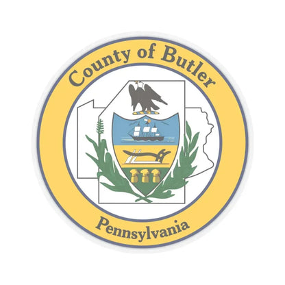 Seal of Butler County Pennsylvania (United States) STICKER Vinyl Kiss-Cut Decal 3 Inch Transparent - The Sticker Space