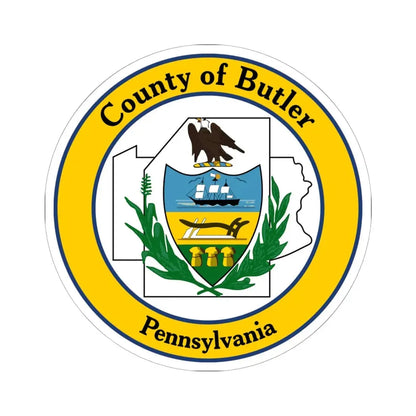 Seal of Butler County Pennsylvania (United States) STICKER Vinyl Kiss-Cut Decal 6 Inch White - The Sticker Space