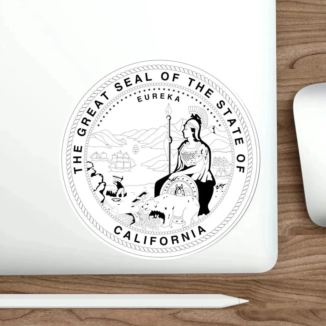 Seal of California BW STICKER Vinyl Die-Cut Decal - The Sticker Space