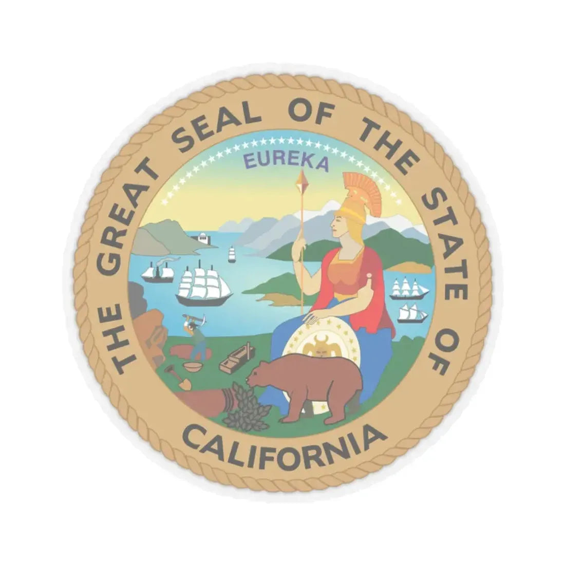 Seal of California (United States) STICKER Vinyl Kiss-Cut Decal 2 Inch Transparent - The Sticker Space