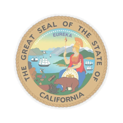 Seal of California (United States) STICKER Vinyl Kiss-Cut Decal 4 Inch Transparent - The Sticker Space