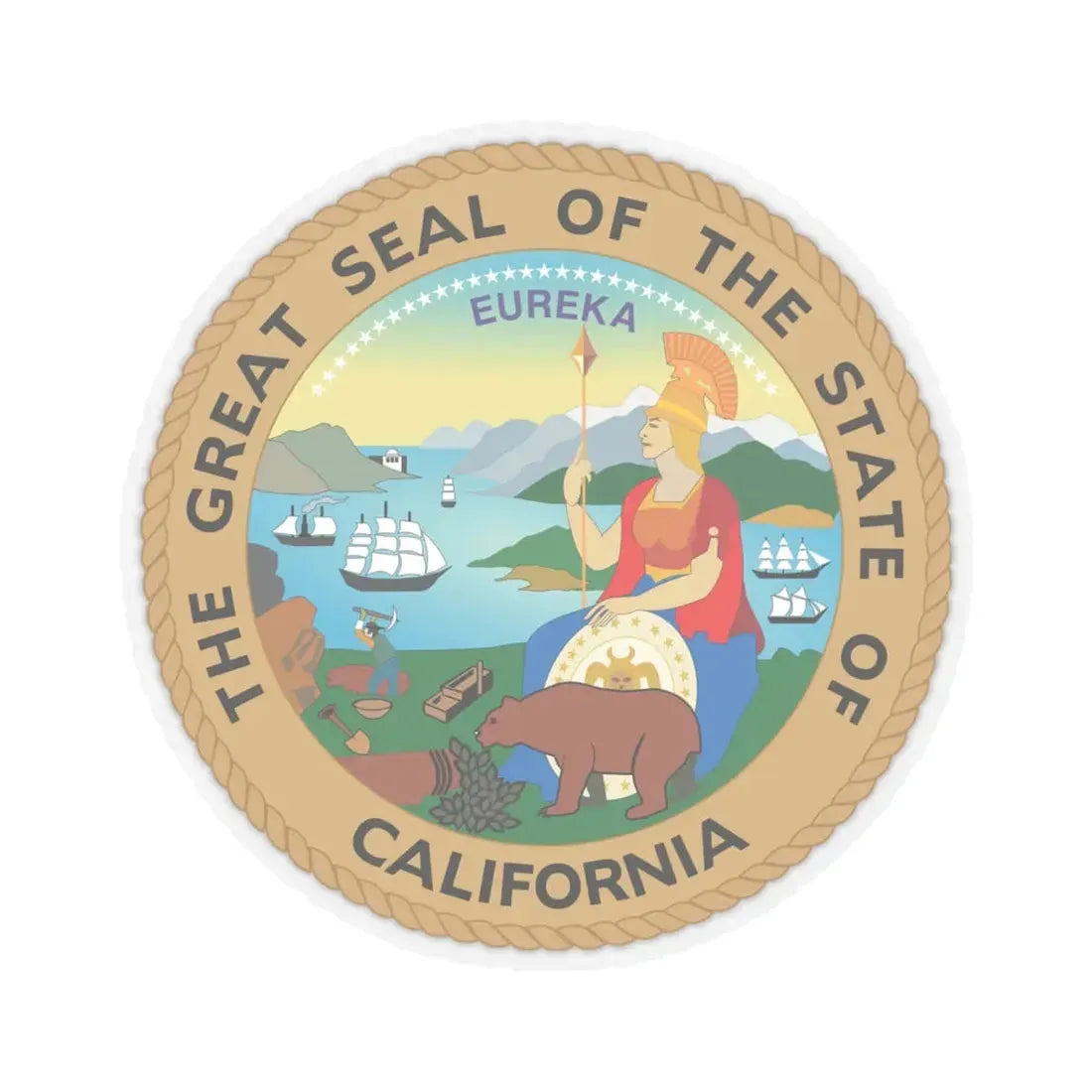 Seal of California (United States) STICKER Vinyl Kiss-Cut Decal 6 Inch Transparent - The Sticker Space