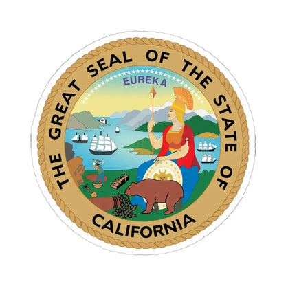 Seal of California (United States) STICKER Vinyl Kiss-Cut Decal 6 Inch White - The Sticker Space