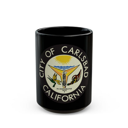 Seal of Carlsbad California - Black Coffee Mug-15oz-The Sticker Space