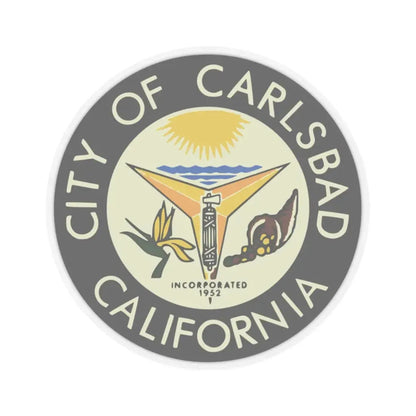 Seal of Carlsbad California - STICKER Vinyl Kiss-Cut Decal 2 Inch Transparent - The Sticker Space