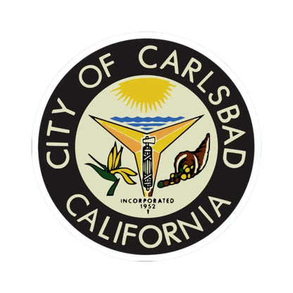 Seal of Carlsbad California - STICKER Vinyl Kiss-Cut Decal 2 Inch White - The Sticker Space