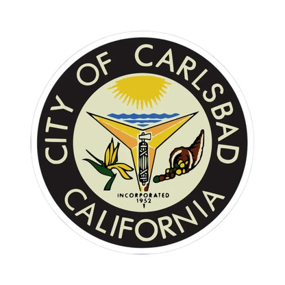 Seal of Carlsbad California - STICKER Vinyl Kiss-Cut Decal 3 Inch White - The Sticker Space