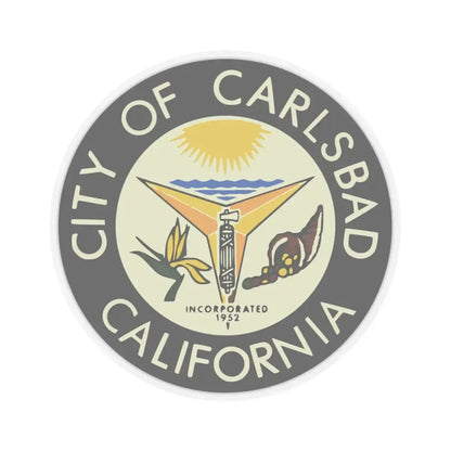 Seal of Carlsbad California - STICKER Vinyl Kiss-Cut Decal 4 Inch Transparent - The Sticker Space