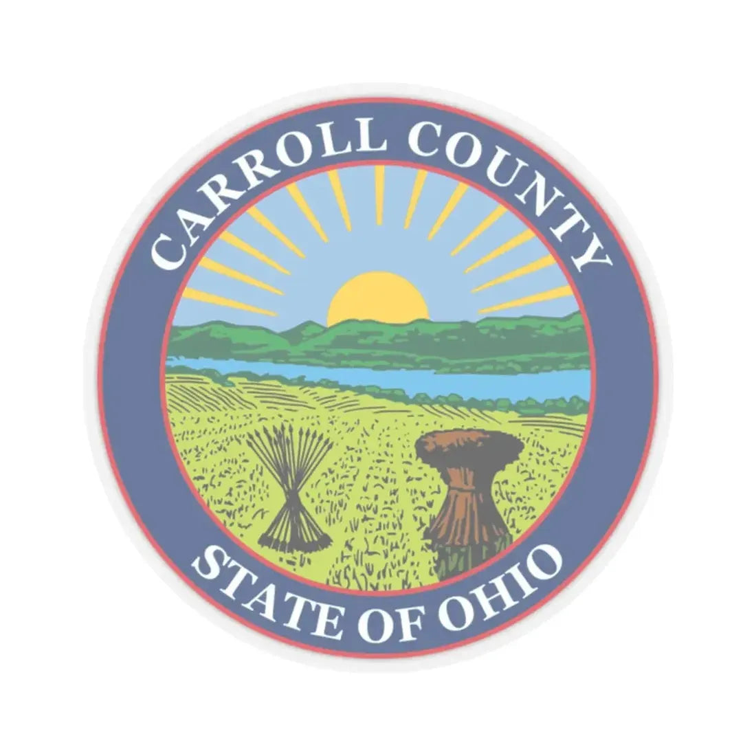 Seal of Carroll County Ohio (United States) STICKER Vinyl Kiss-Cut Decal 2 Inch Transparent - The Sticker Space