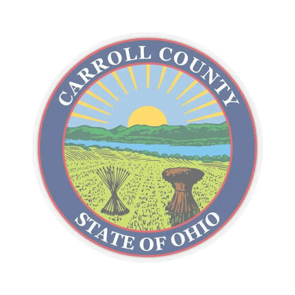 Seal of Carroll County Ohio (United States) STICKER Vinyl Kiss-Cut Decal 6 Inch Transparent - The Sticker Space