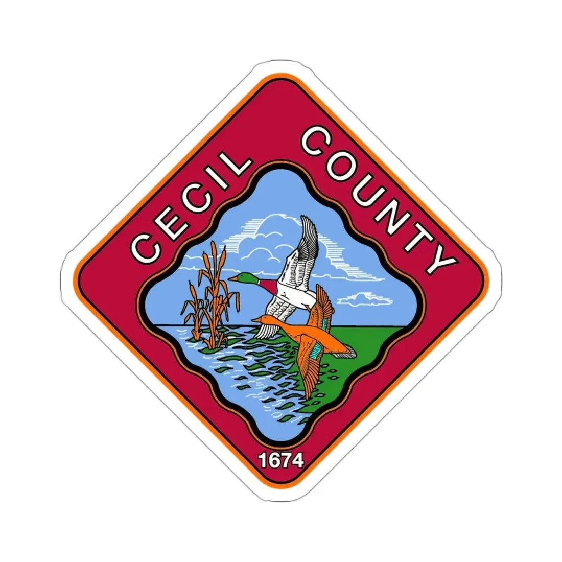 Seal of Cecil County, Maryland USA STICKER Vinyl Die-Cut Decal 3 Inch - The Sticker Space