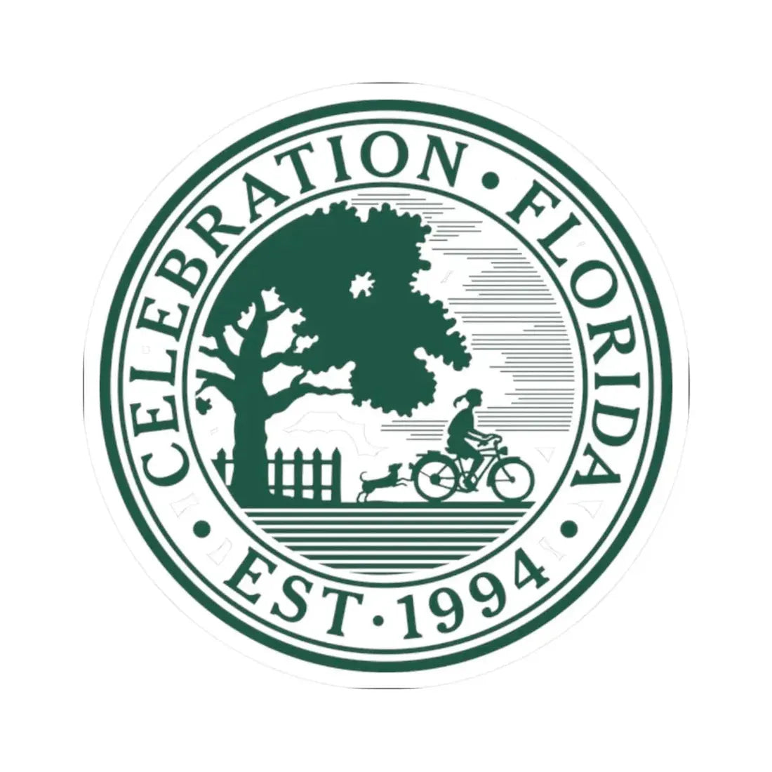 Seal of Celebration Florida (United States) STICKER Vinyl Kiss-Cut Decal 2 Inch White - The Sticker Space