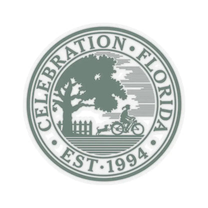 Seal of Celebration Florida (United States) STICKER Vinyl Kiss-Cut Decal 4 Inch Transparent - The Sticker Space