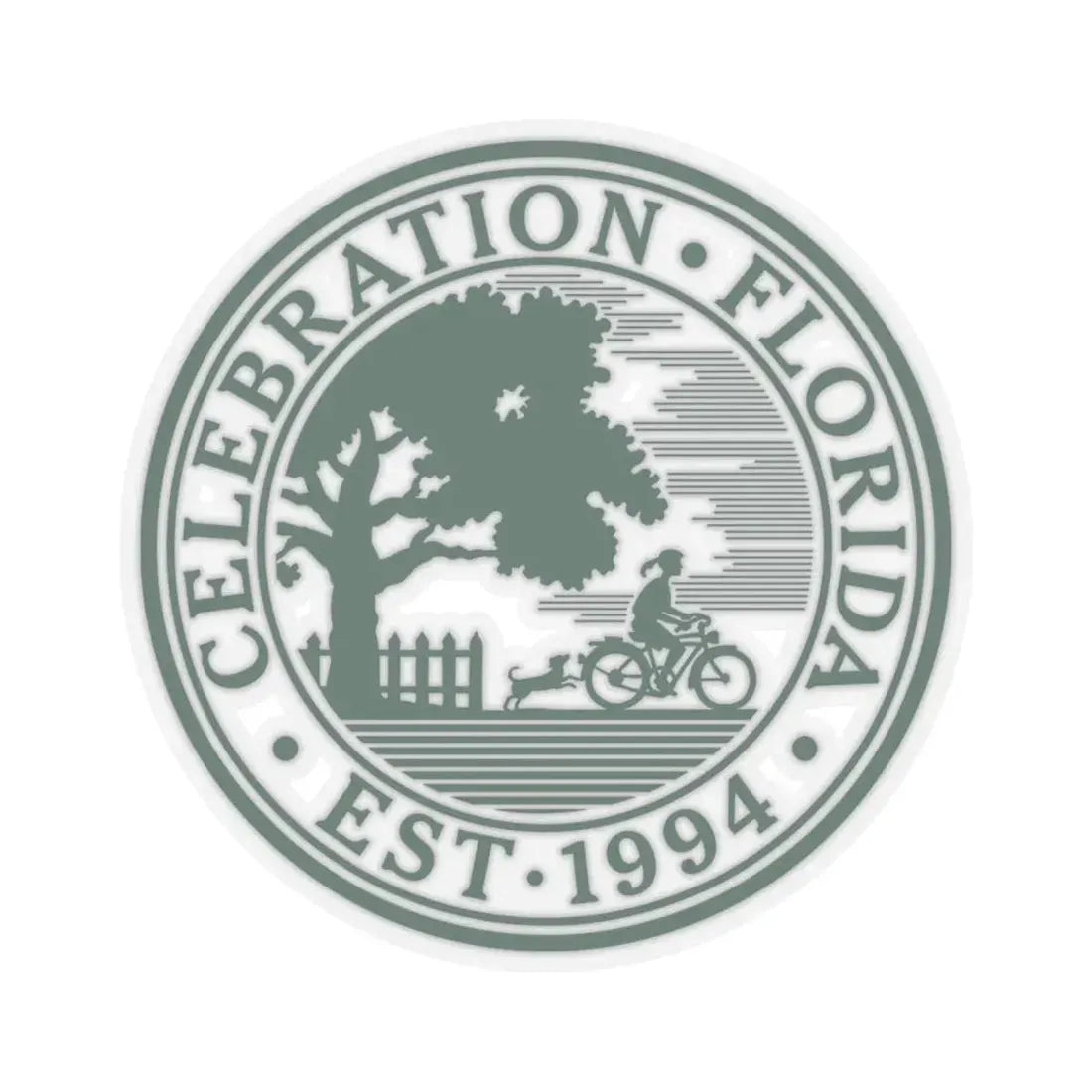 Seal of Celebration Florida (United States) STICKER Vinyl Kiss-Cut Decal 6 Inch Transparent - The Sticker Space