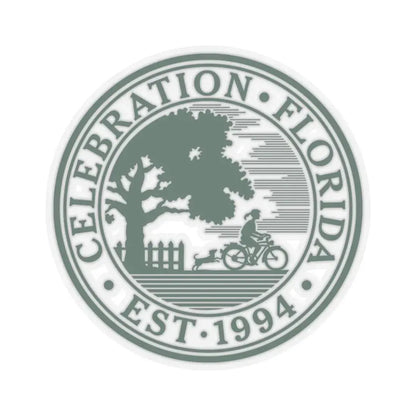 Seal of Celebration Florida (United States) STICKER Vinyl Kiss-Cut Decal 6 Inch Transparent - The Sticker Space