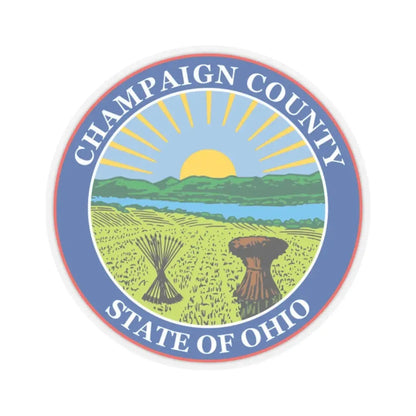 Seal of Champaign County Ohio (United States) STICKER Vinyl Kiss-Cut Decal 2 Inch Transparent - The Sticker Space