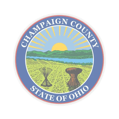 Seal of Champaign County Ohio (United States) STICKER Vinyl Kiss-Cut Decal 3 Inch Transparent - The Sticker Space