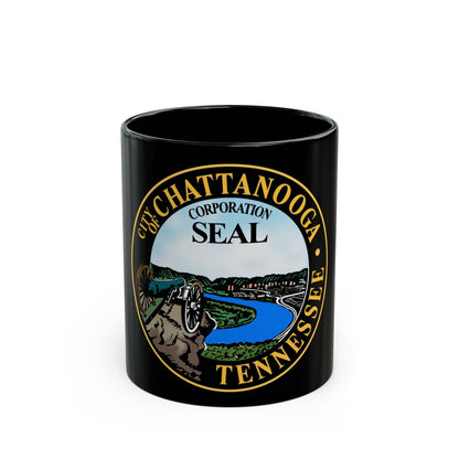 Seal of Chattanooga Tennessee - Black Coffee Mug-11oz-The Sticker Space