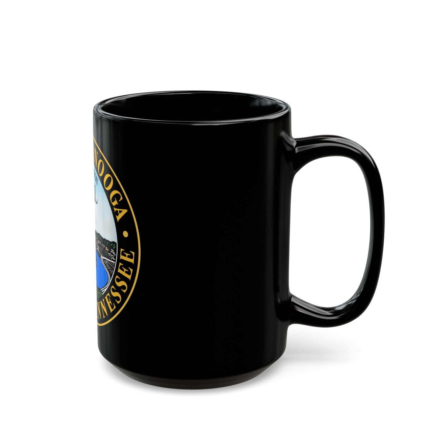 Seal of Chattanooga Tennessee - Black Coffee Mug-The Sticker Space