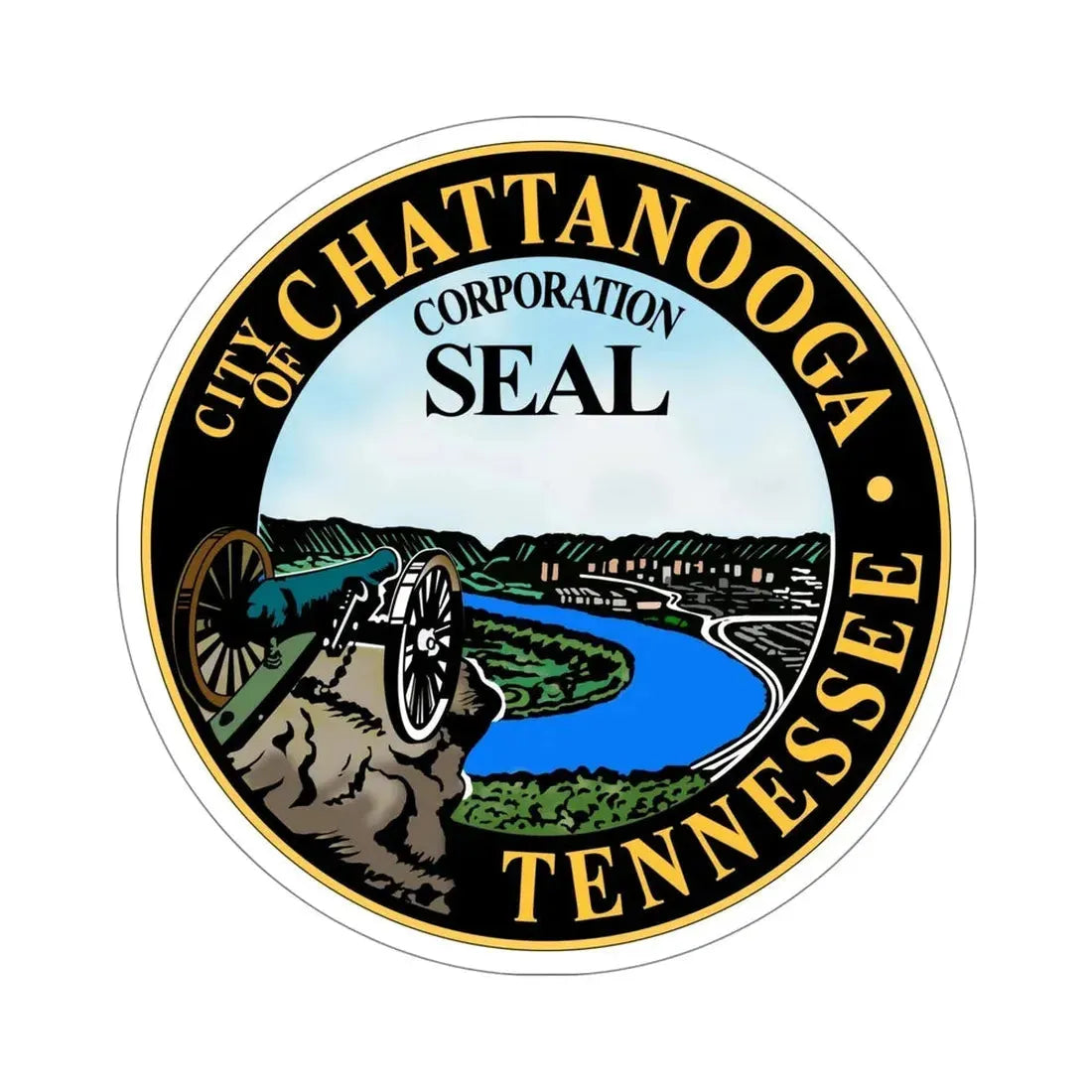 Seal of Chattanooga Tennessee USA STICKER Vinyl Die-Cut Decal 5 Inch - The Sticker Space