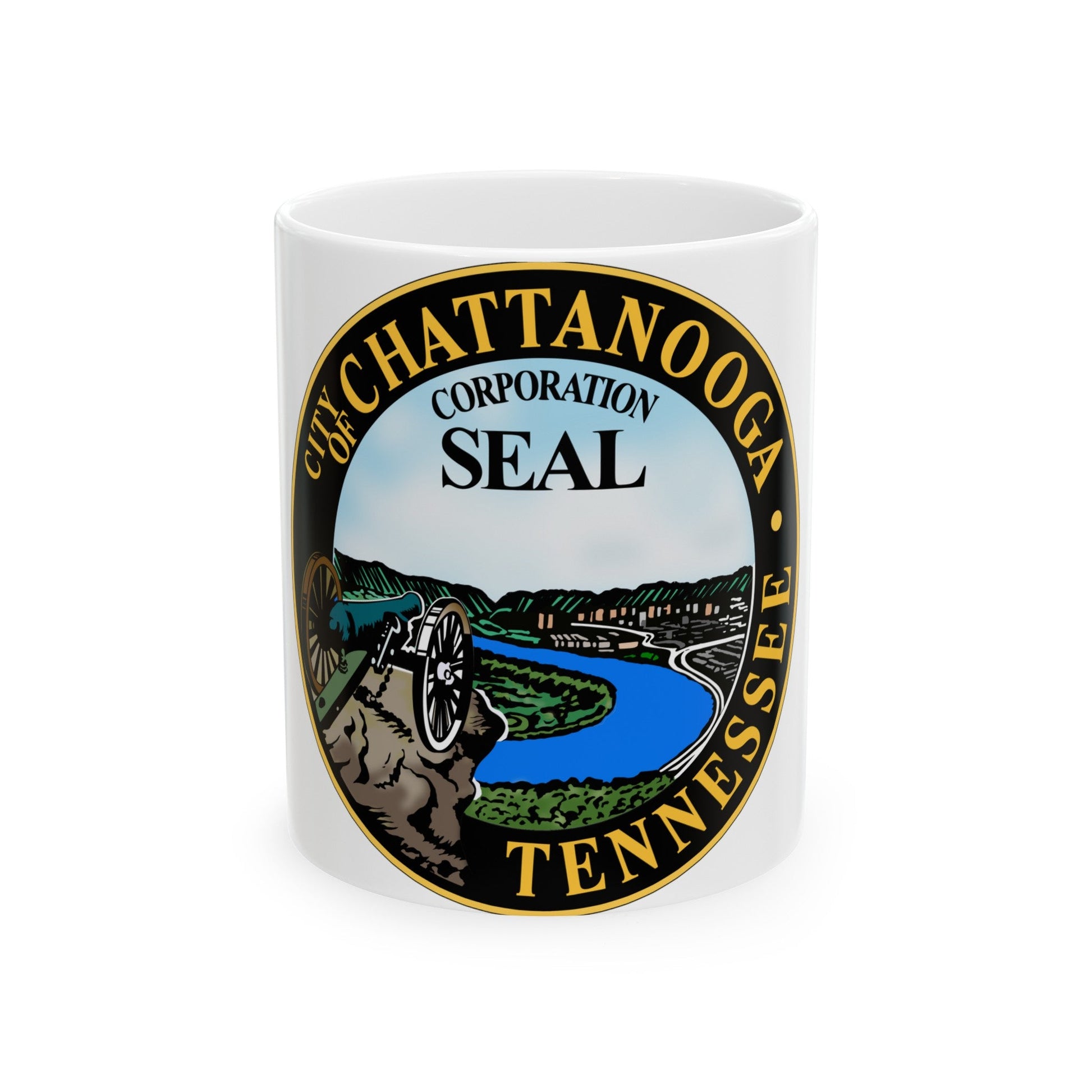 Seal of Chattanooga Tennessee - White Coffee Mug-11oz-The Sticker Space