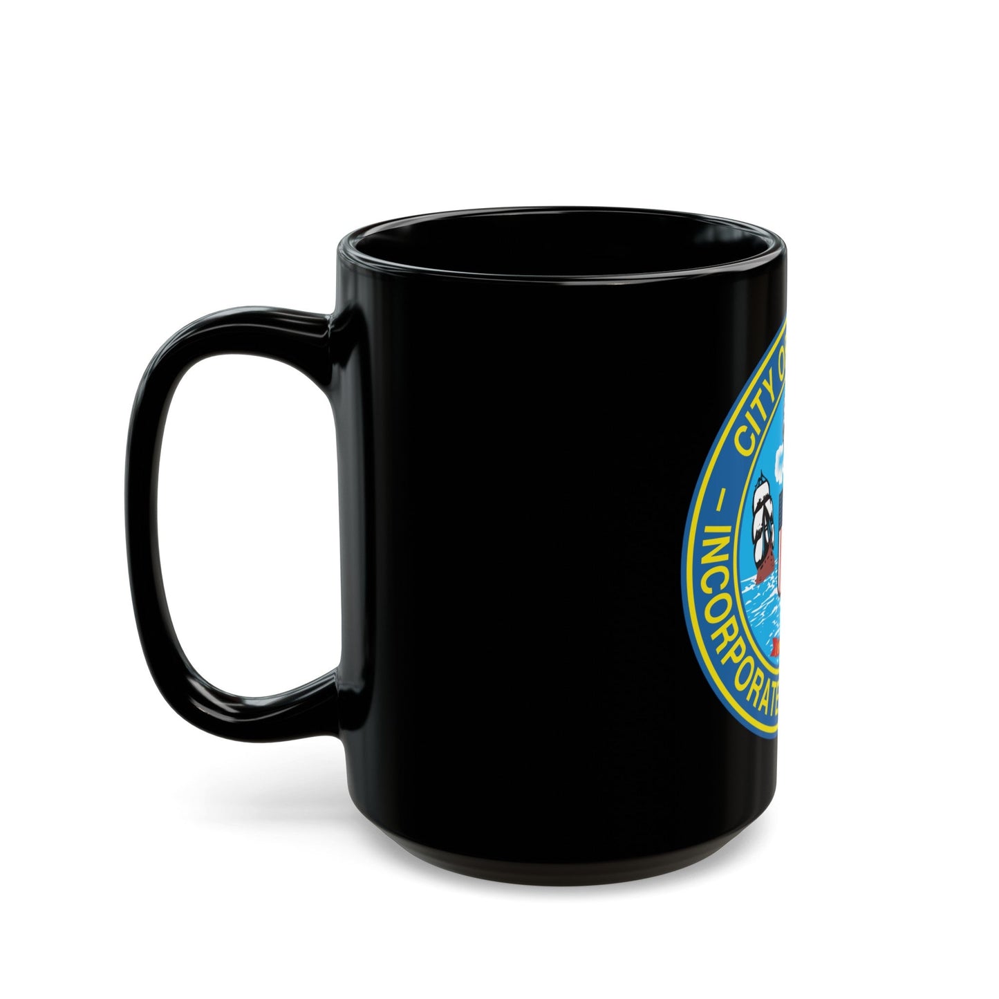 Seal of Chicago Illinois - Black Coffee Mug-The Sticker Space