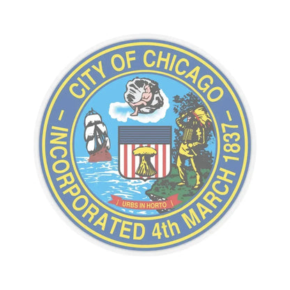 Seal of Chicago Illinois - STICKER Vinyl Kiss-Cut Decal 6 Inch Transparent - The Sticker Space