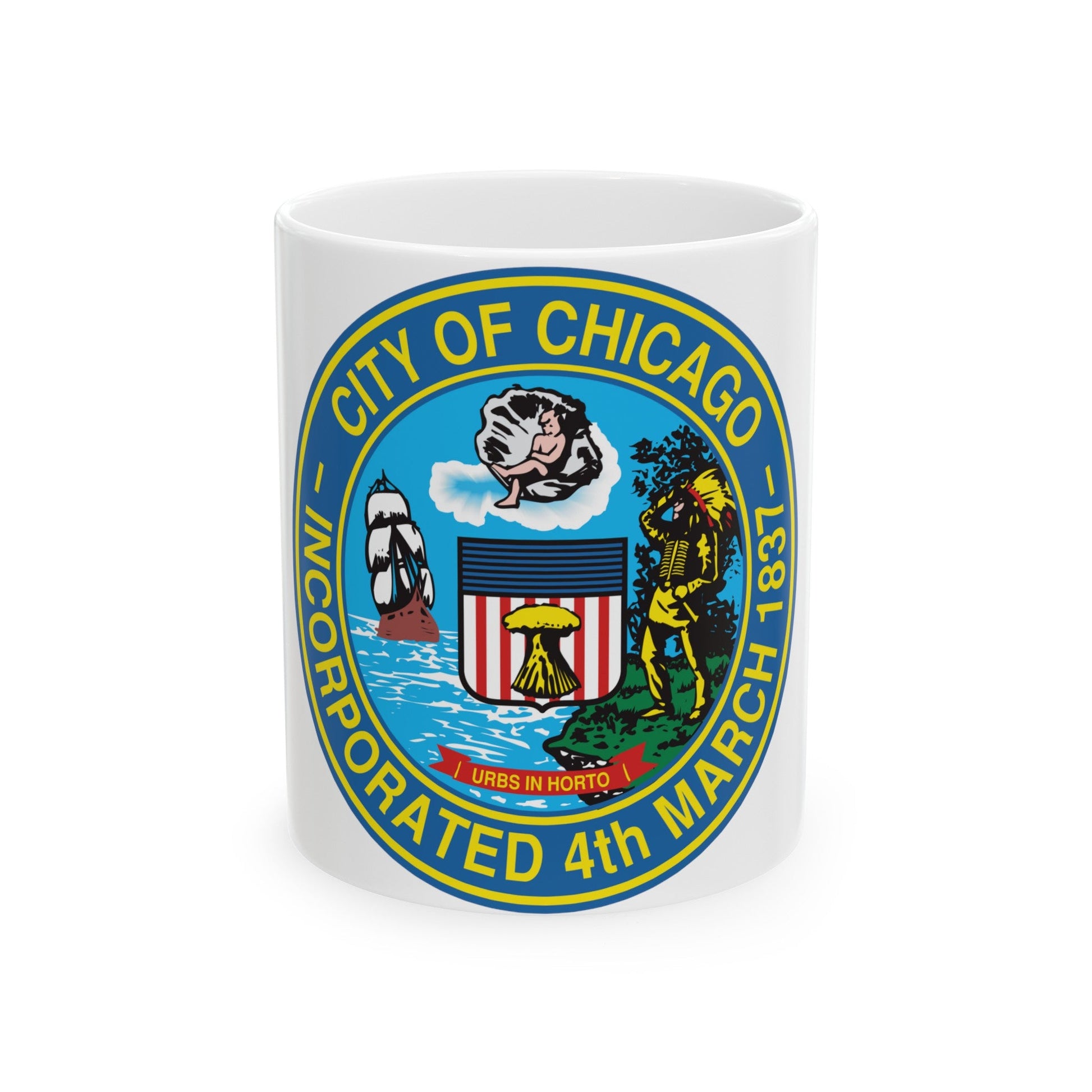 Seal of Chicago Illinois - White Coffee Mug-11oz-The Sticker Space