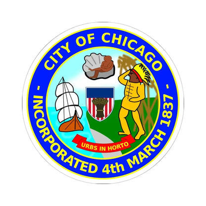 Seal of Chicago (United States) STICKER Vinyl Kiss-Cut Decal 6 Inch White - The Sticker Space