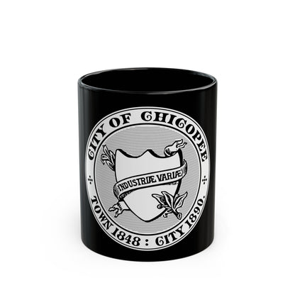 Seal of Chicopee Massachusetts - Black Coffee Mug-11oz-The Sticker Space