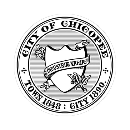 Seal of Chicopee Massachusetts (United States) STICKER Vinyl Kiss-Cut Decal 4 Inch White - The Sticker Space