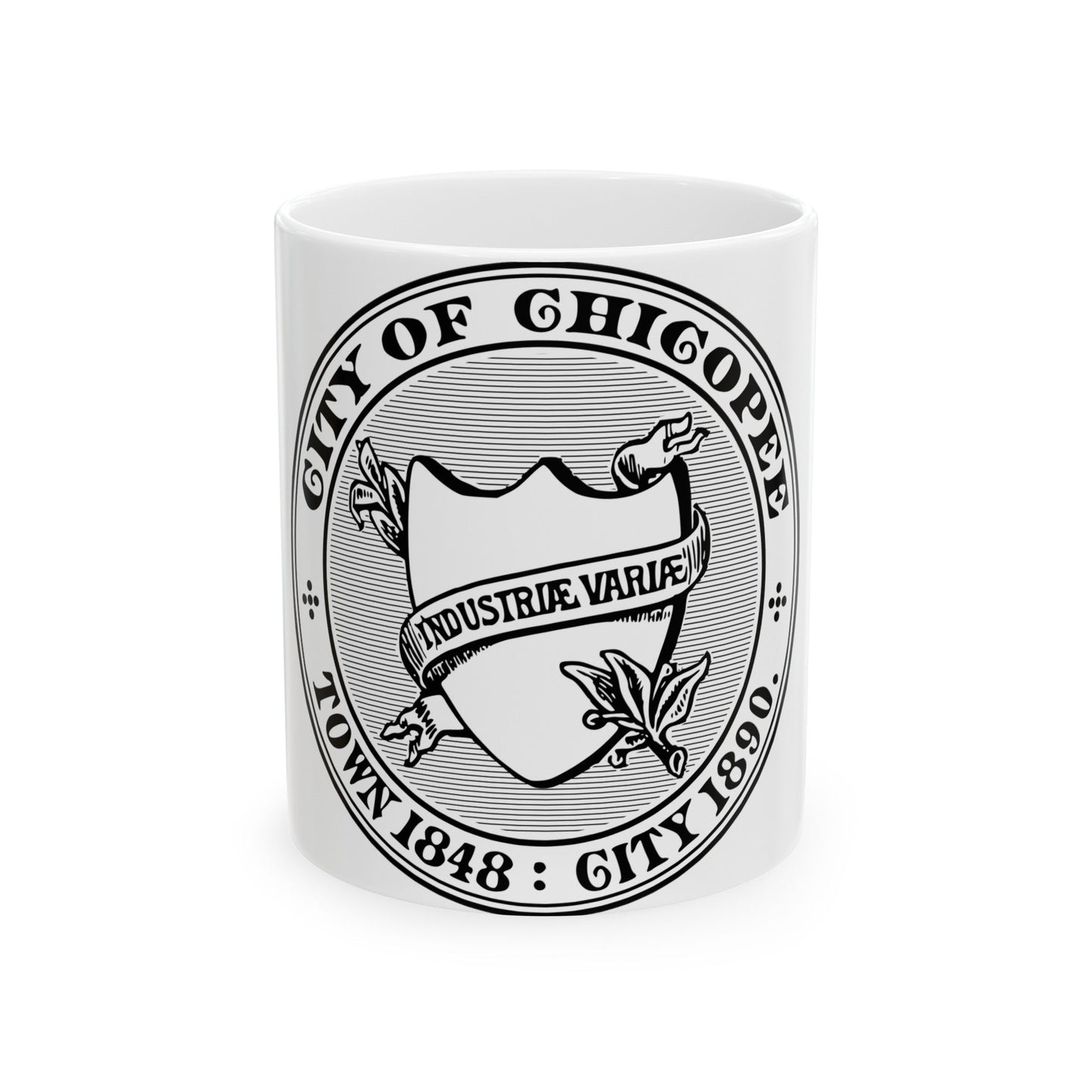 Seal of Chicopee Massachusetts - White Coffee Mug-11oz-The Sticker Space