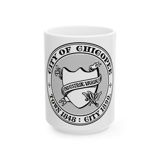 Seal of Chicopee Massachusetts - White Coffee Mug-15oz-The Sticker Space