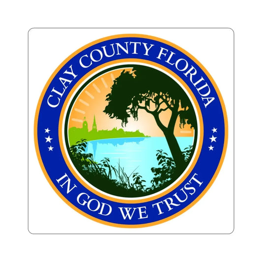 Seal of Clay County Seal Florida USA STICKER Vinyl Die-Cut Decal 2 Inch - The Sticker Space