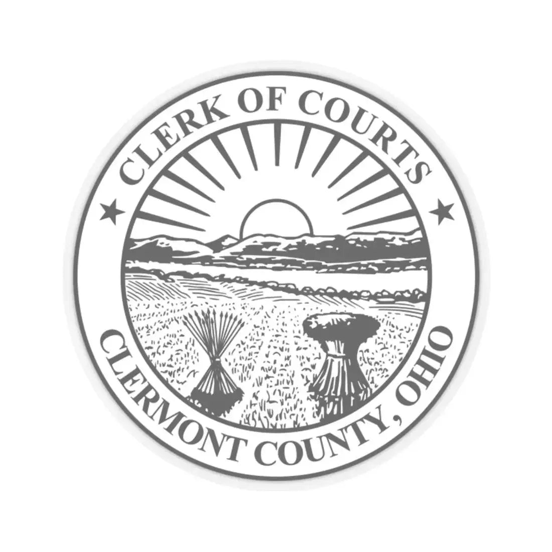 Seal of Clermont County Ohio Clerk of Courts (United States) STICKER Vinyl Kiss-Cut Decal 2 Inch Transparent - The Sticker Space