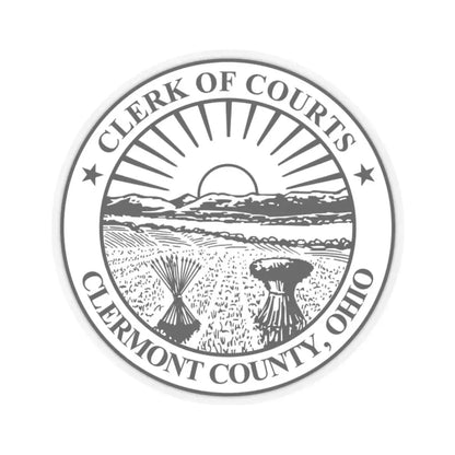 Seal of Clermont County Ohio Clerk of Courts (United States) STICKER Vinyl Kiss-Cut Decal 2 Inch Transparent - The Sticker Space