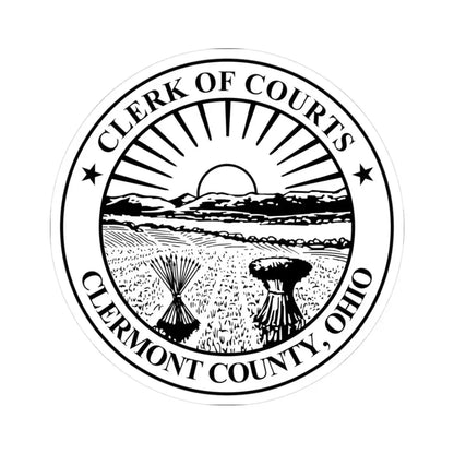 Seal of Clermont County Ohio Clerk of Courts (United States) STICKER Vinyl Kiss-Cut Decal 3 Inch White - The Sticker Space