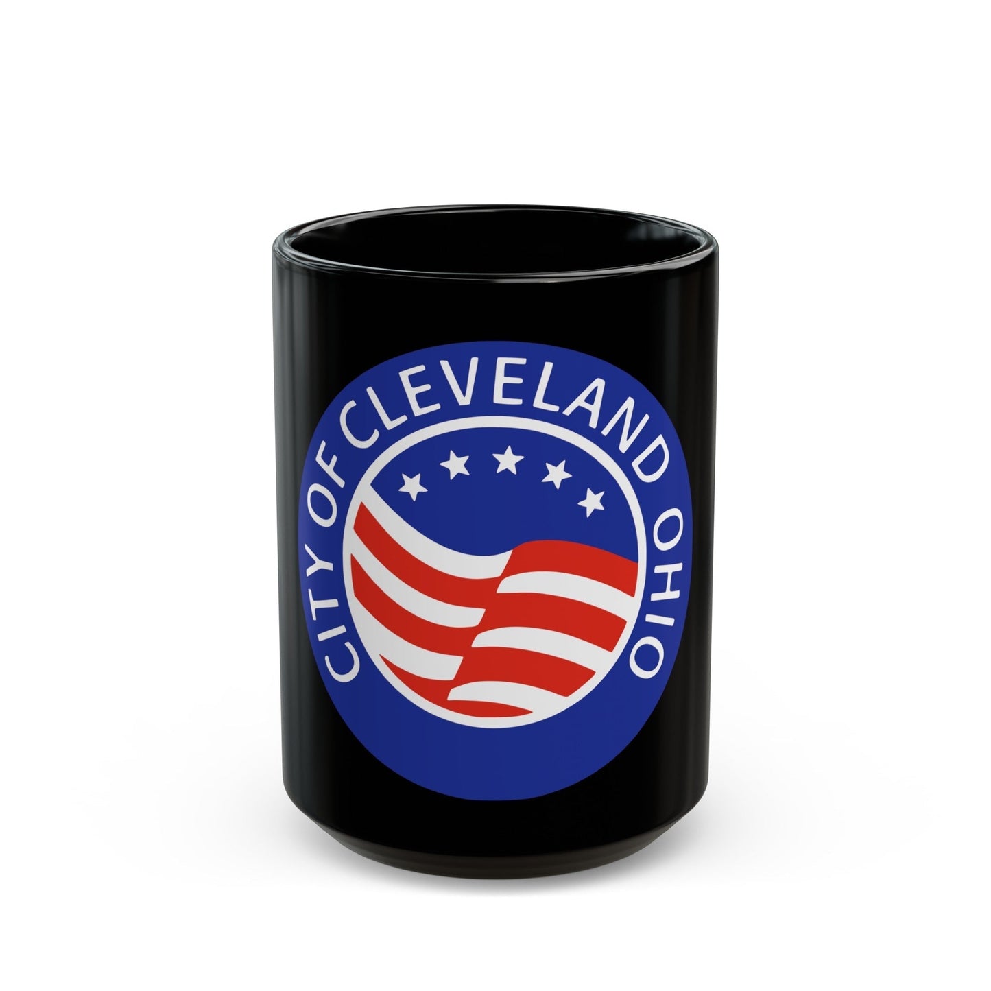 Seal of Cleveland Ohio - Black Coffee Mug-15oz-The Sticker Space