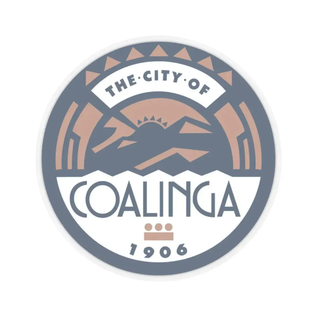 Seal of Coalinga California (United States) STICKER Vinyl Kiss-Cut Decal 2 Inch Transparent - The Sticker Space