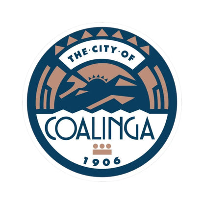 Seal of Coalinga California (United States) STICKER Vinyl Kiss-Cut Decal 2 Inch White - The Sticker Space