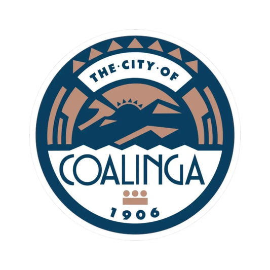 Seal of Coalinga California (United States) STICKER Vinyl Kiss-Cut Decal 2 Inch White - The Sticker Space